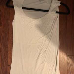XXS cream tank top with beading